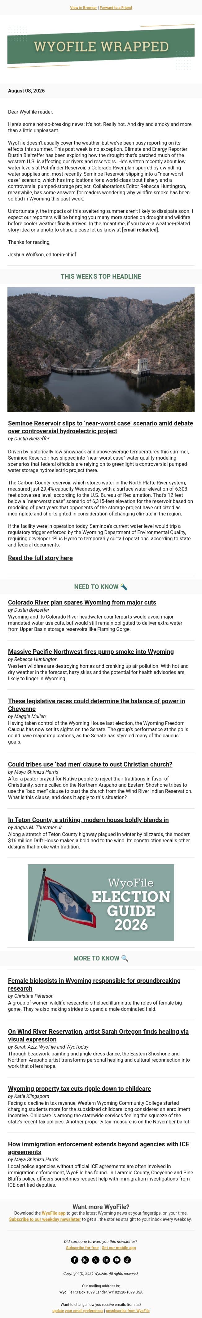 Wrapped — It’s a cruel, cruel summer email from WyoFile screenshot