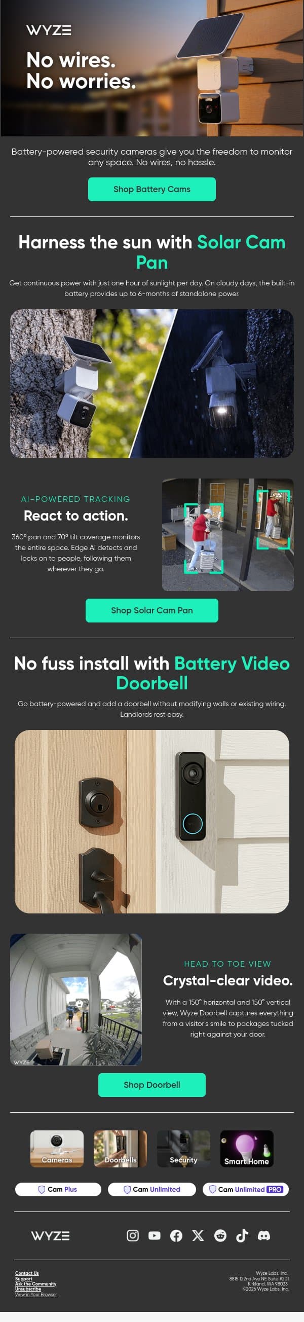 Cut the cord ✂️ email from Wyze screenshot