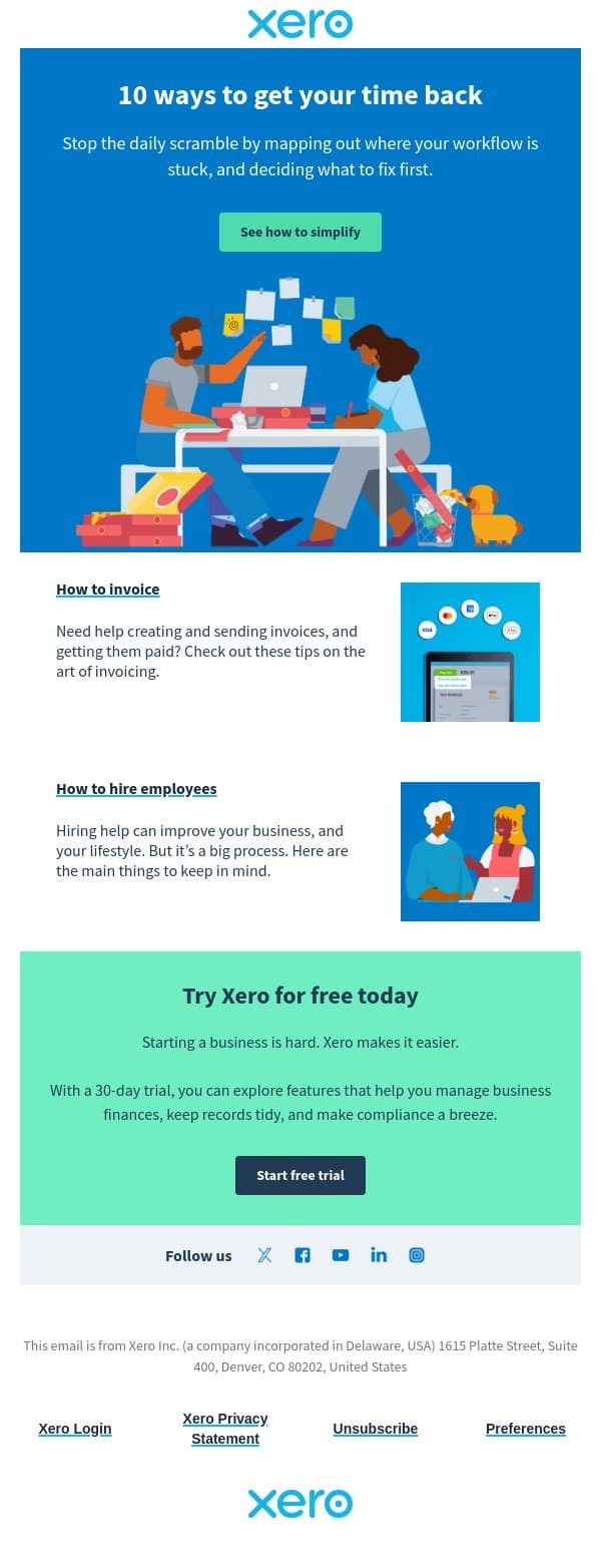 How to fix what’s slowing your business down. email from Xero screenshot