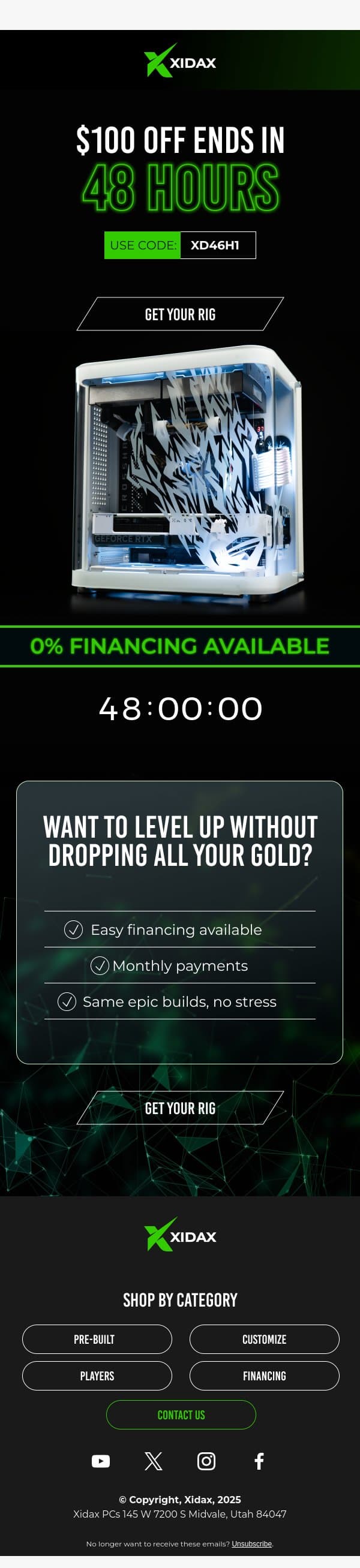 Use it or lose it 🫨 email from Xidax screenshot