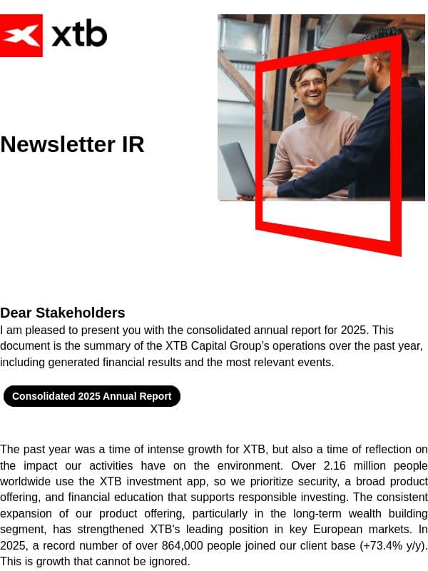 [XTB] 2025 Annual Report email from XTB
