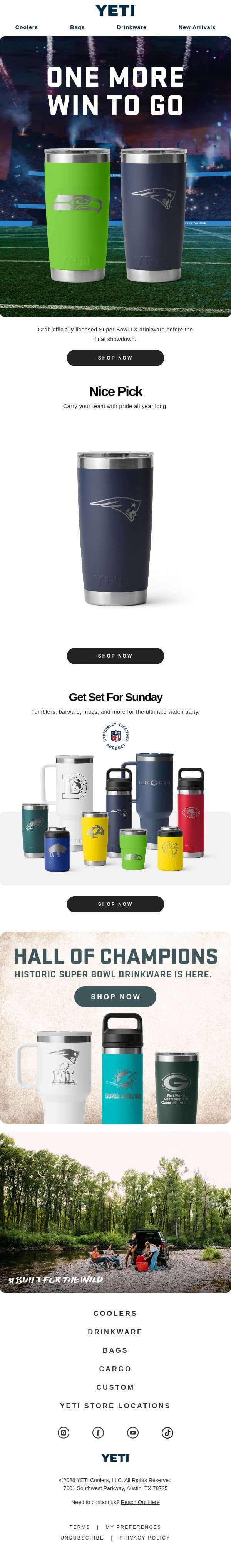 Finish The Season Strong email from Yeti screenshot