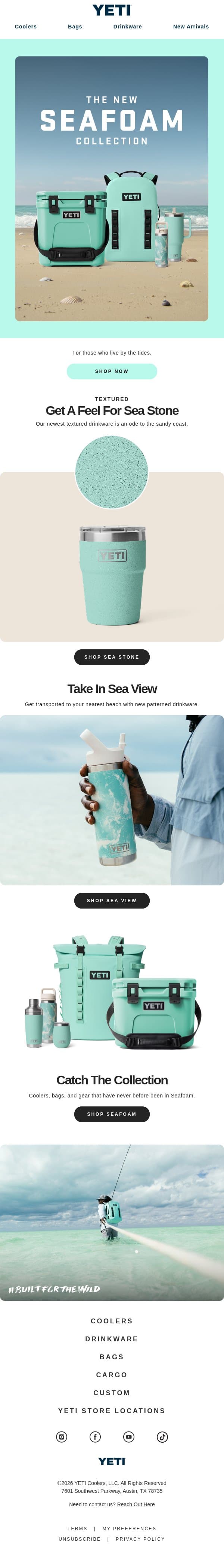 Dive Into The New Seafoam Collection email from Yeti screenshot