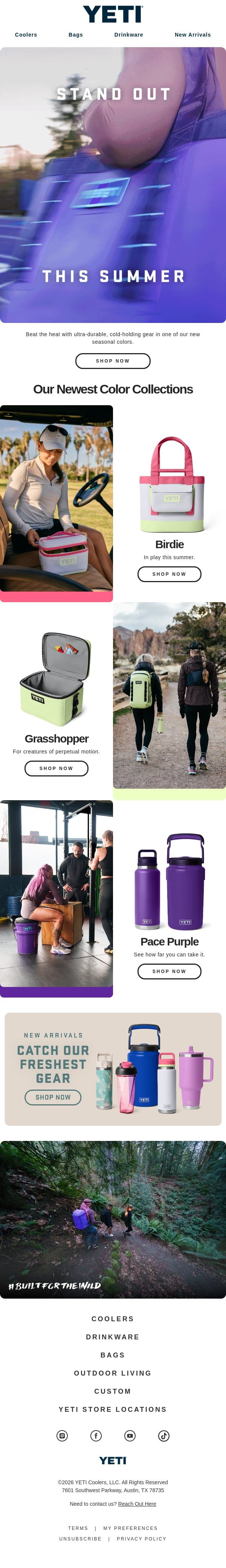 Check Out Our Latest Color Collections email from Yeti screenshot