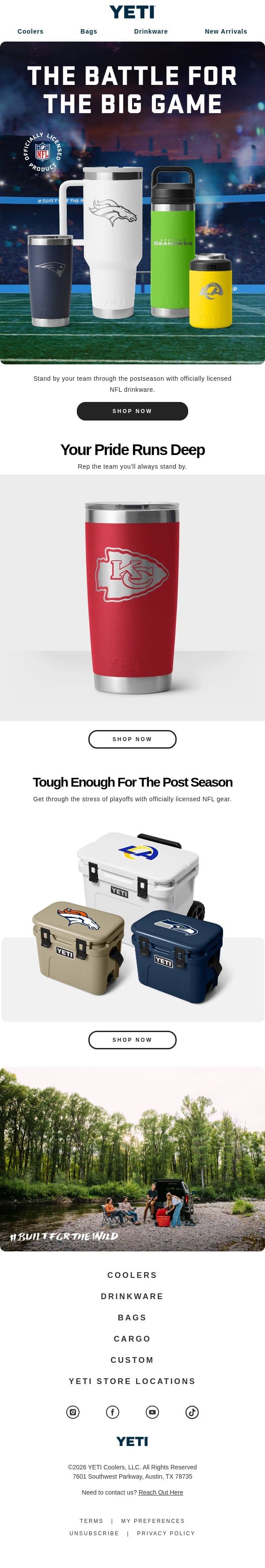 Still Standing Strong email from Yeti screenshot