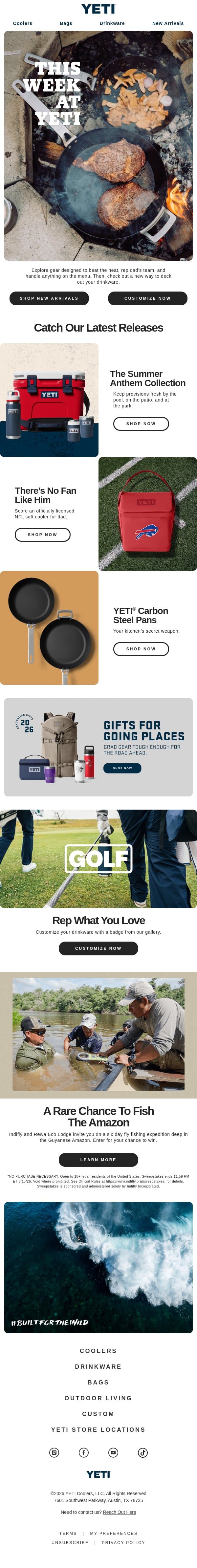 See What’s New email from Yeti screenshot
