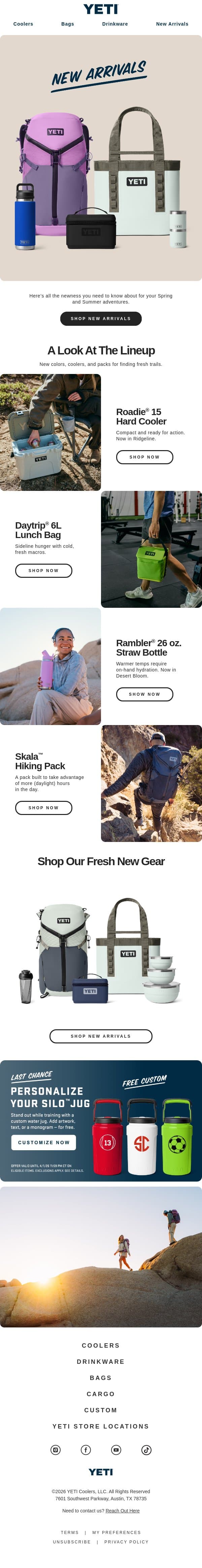 Spring Newness To Know About email from Yeti screenshot