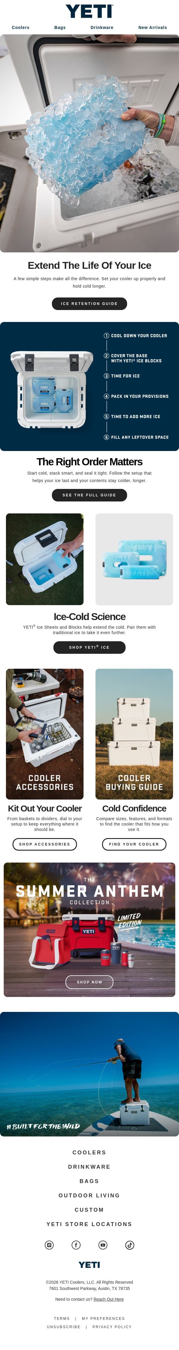 Hold The Cold Even Longer email from Yeti screenshot
