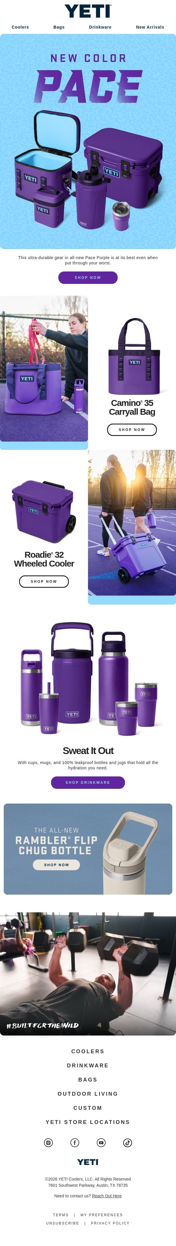 Grab Gear In All-New Pace Purple email from Yeti screenshot