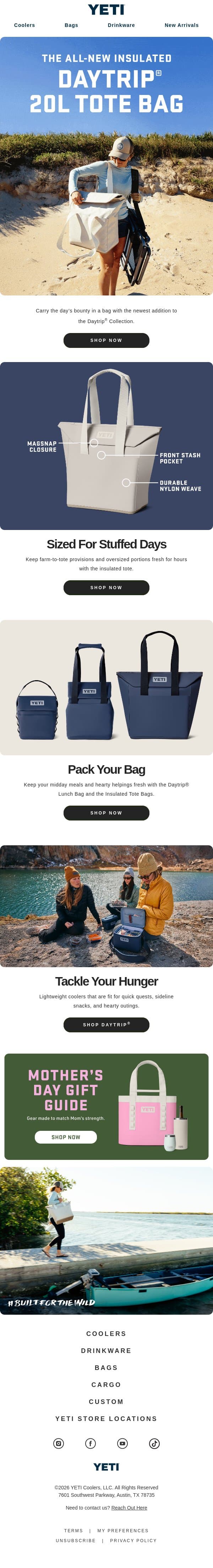 The All-New Insulated Tote Bag Is Here email from Yeti screenshot