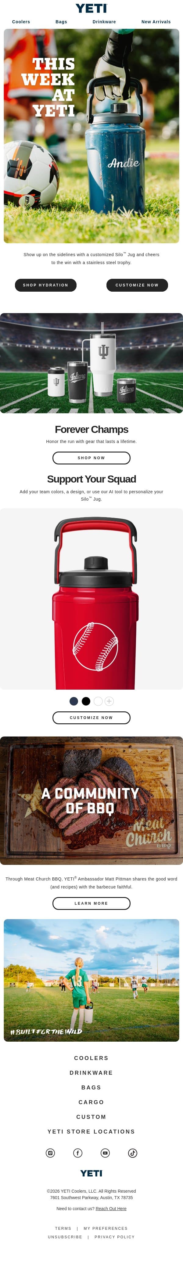 Celebrate The Win With Indiana Drinkware email from Yeti screenshot