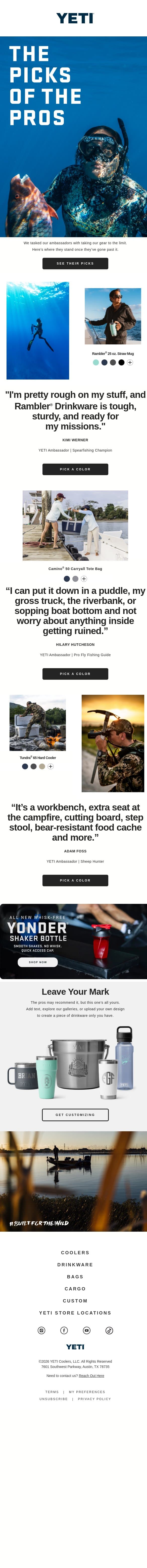Time Tested. Field Proven. email from Yeti screenshot