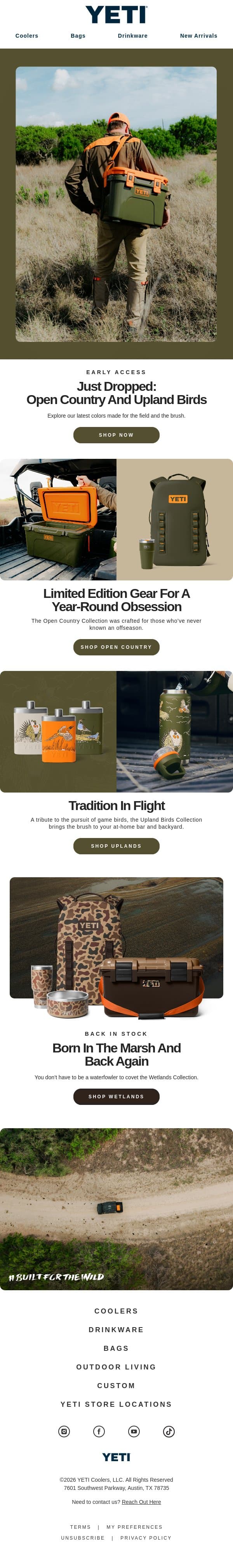 EARLY ACCESS: New Gear For Your Next Hunt email from Yeti screenshot