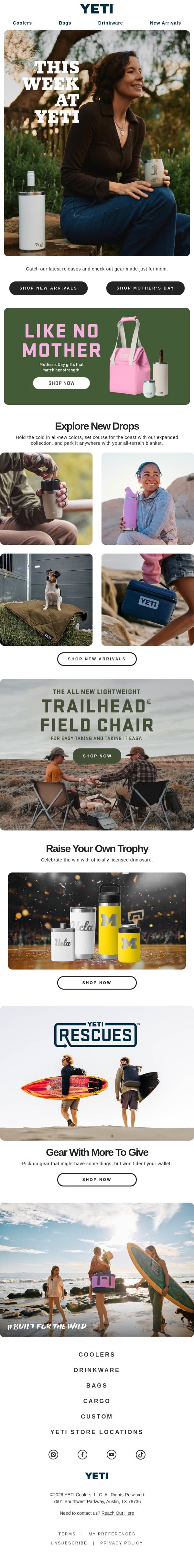 Find Must-Have Gifts For Mom email from Yeti screenshot