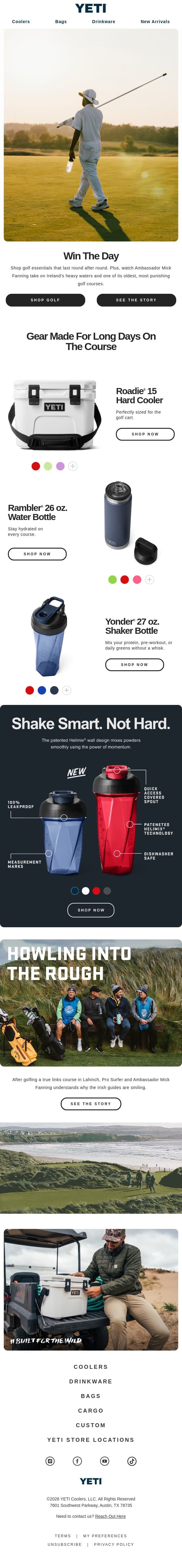 Golf Gear Made For Champions email from Yeti screenshot