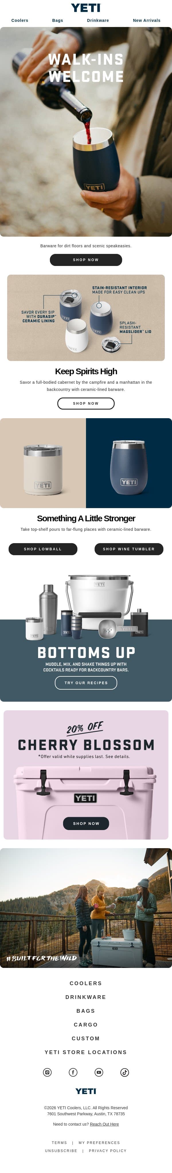 Barware For Adventurous Spirits email from Yeti screenshot