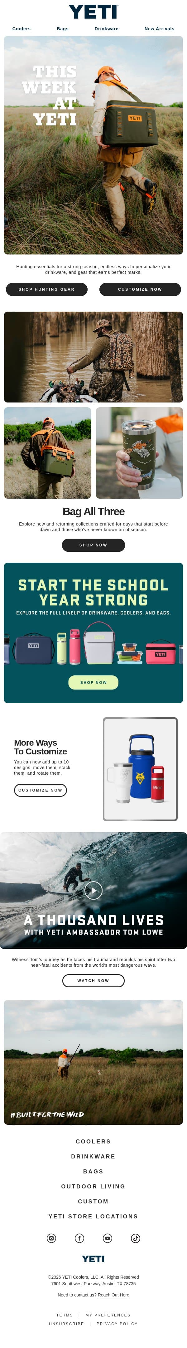 Set Your Sights On Something New email from Yeti screenshot