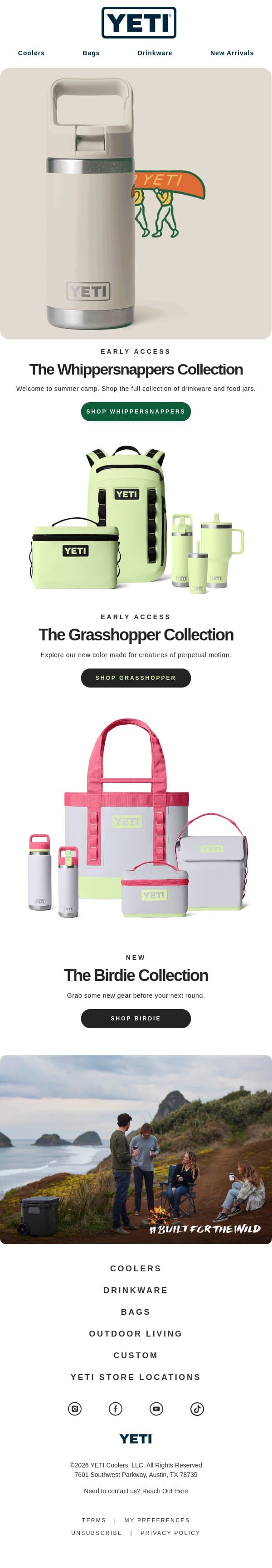 Early Access To New Gear email from Yeti screenshot