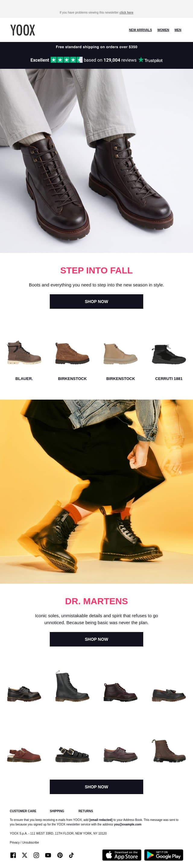 🍂 New season, new shoes > Find your favourite styles email from Yoox screenshot