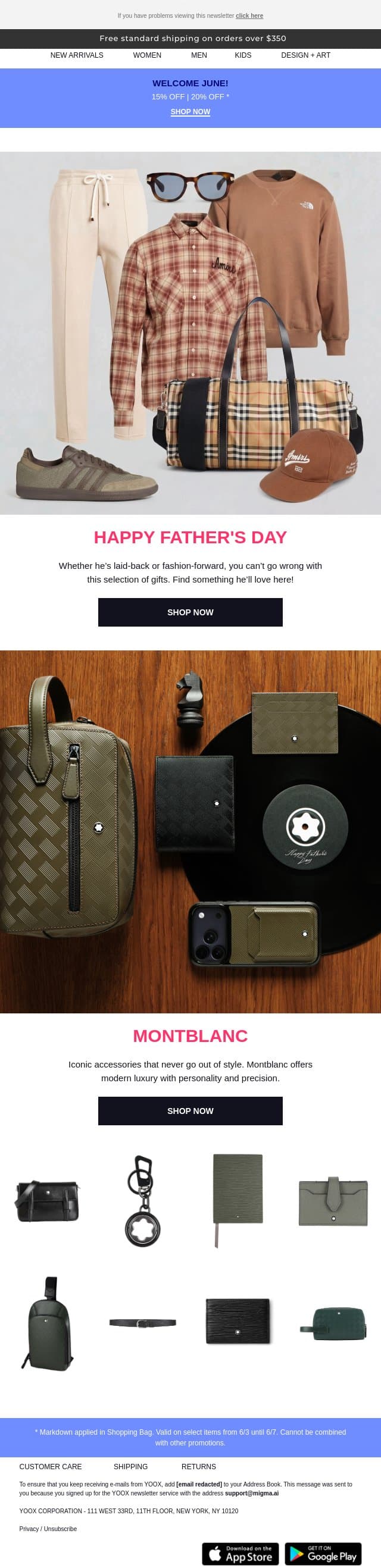 🎁 Fail-safe gifts for Father’s Day > email from Yoox screenshot