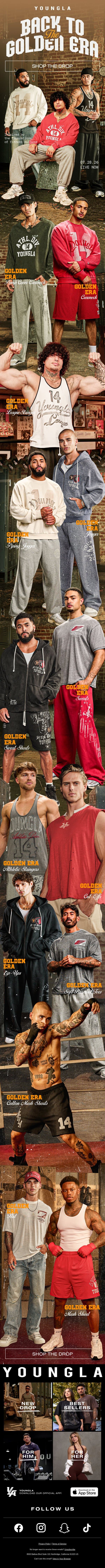 HANDS DOWN OUR BEST FITNESS DROP TO DATE email from YoungLA screenshot