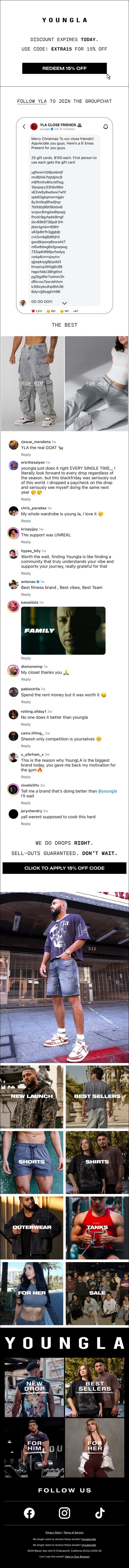 Use it or lose it! email from YoungLA screenshot