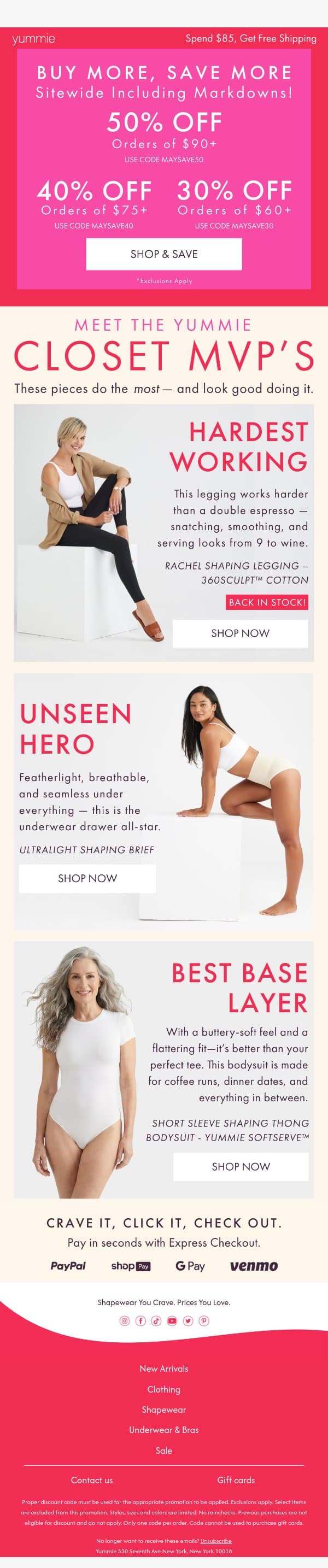 Buy More, Save More ends tomorrow email from Yummie screenshot