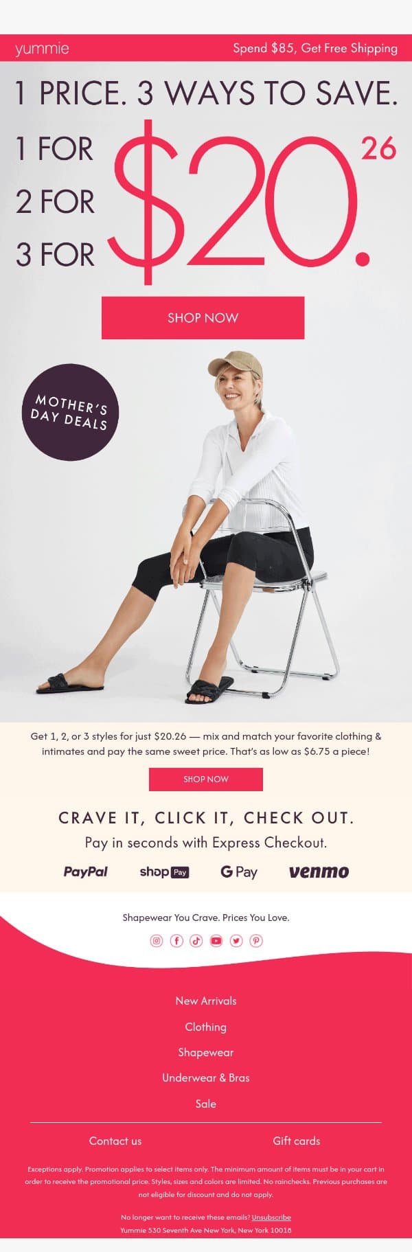 The Deal Everyone’s Clicking On: $20.26 Bundles email from Yummie screenshot
