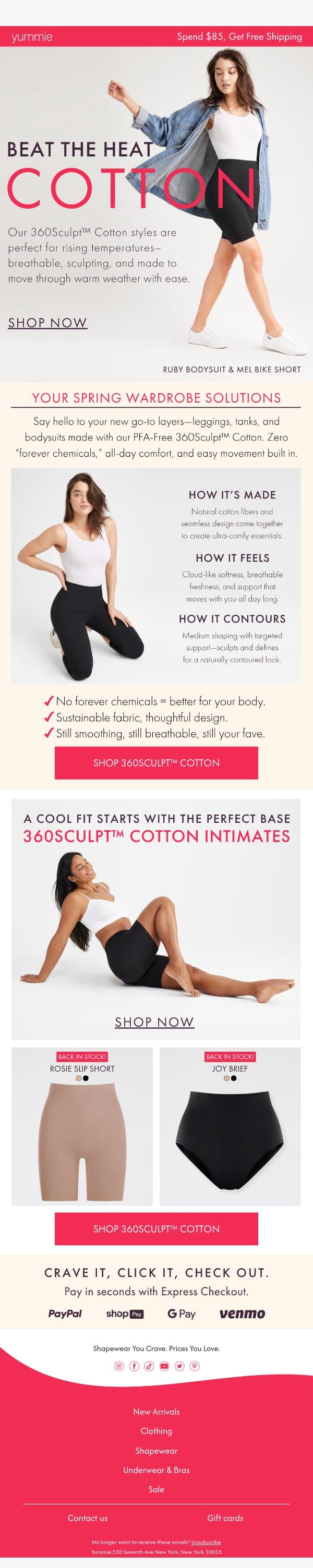 Cool Styles For Hot Weather 🥵 email from Yummie screenshot