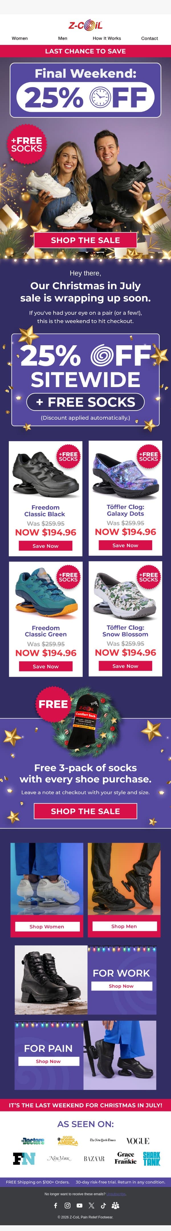 Hey, 25% OFF is running away👟 email from Z-Coil screenshot