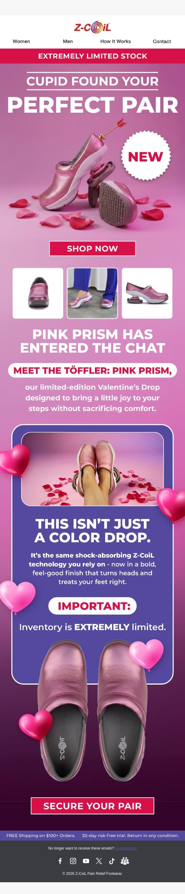 Valentine's Day Drop is Here! email from Z-Coil screenshot