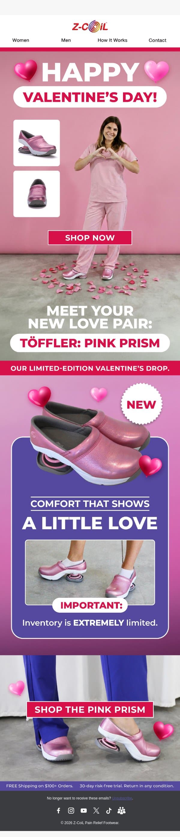Valentine's Drop: It’s Love at First Step email from Z-Coil screenshot
