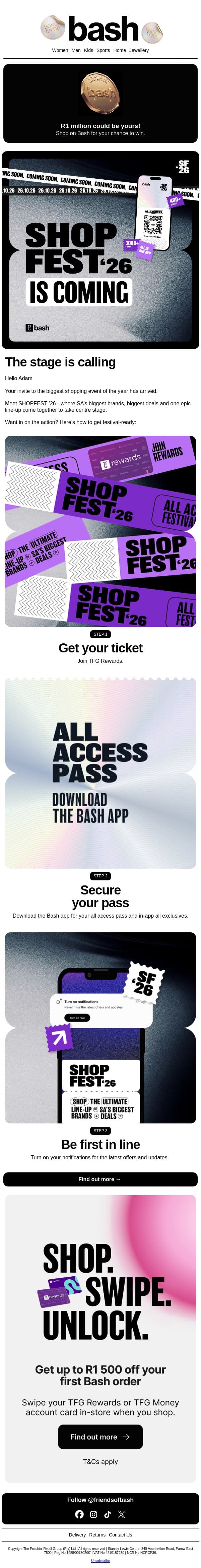 The biggest shopping festival is coming 🎟🎪 email from Zando screenshot