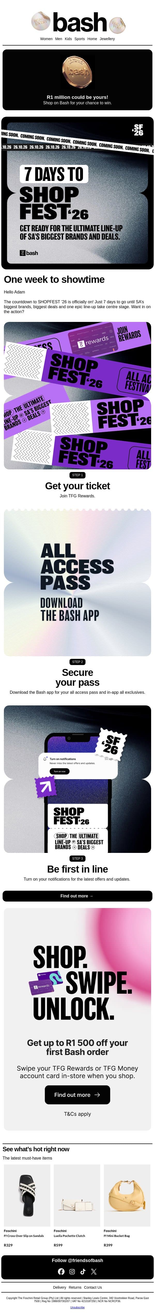 Nudge nudge, 7 days to SHOPFEST ‘26🎉 email from Zando screenshot