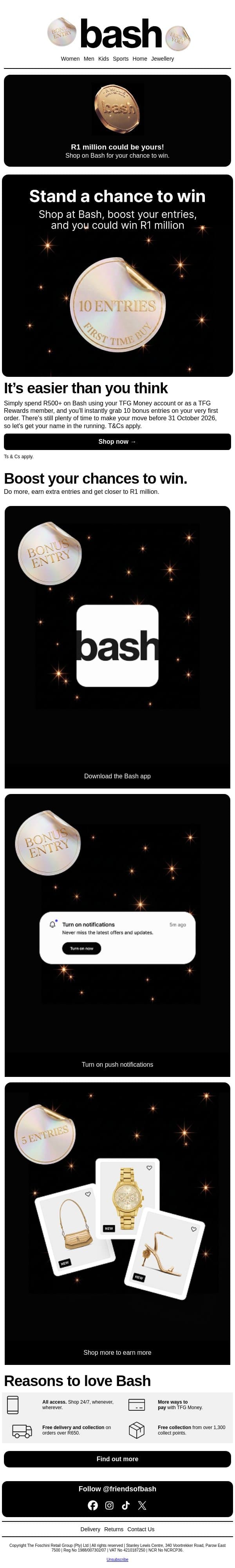 The countdown is on: R1 Million is waiting 💰🛒 email from Zando screenshot
