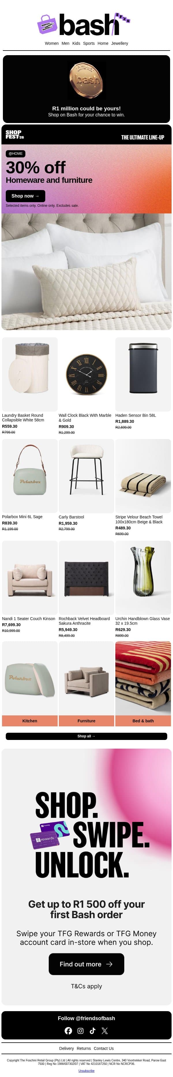 30% off @home 🖤🌿 email from Zando screenshot