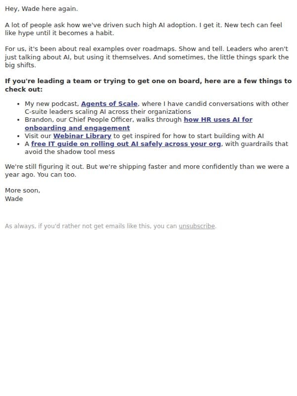 How we’re actually using AI inside teams email from Zapier screenshot