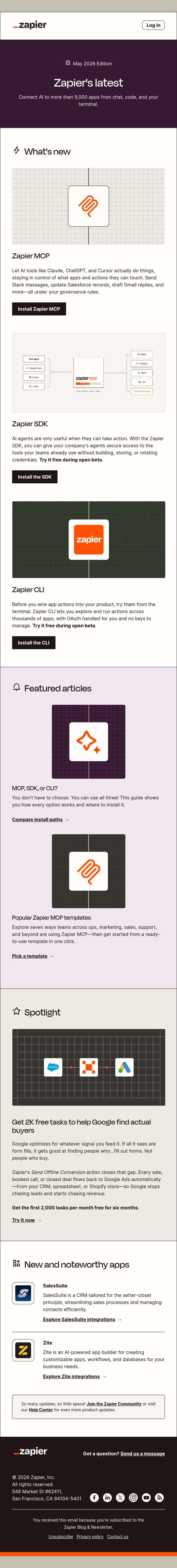 3 ways to install Zapier in your AI email from Zapier screenshot