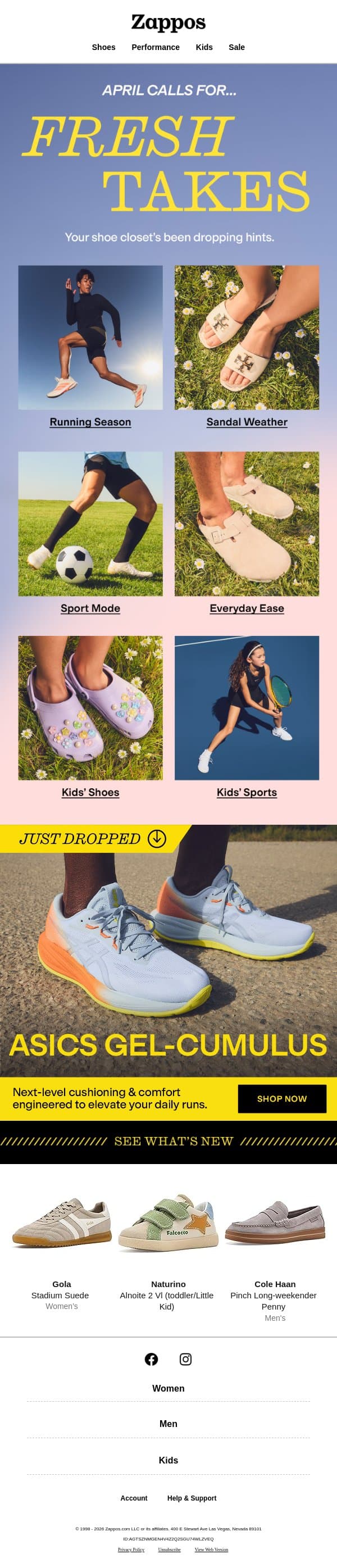 April pairs you'll want to see 👀 email from Zappos screenshot
