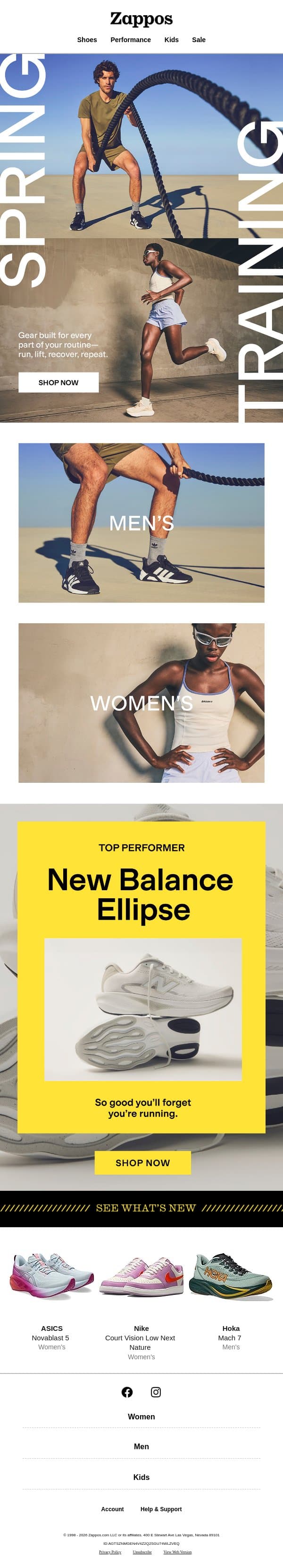 Meet your workout MVPs—from adidas, Brooks & more email from Zappos screenshot