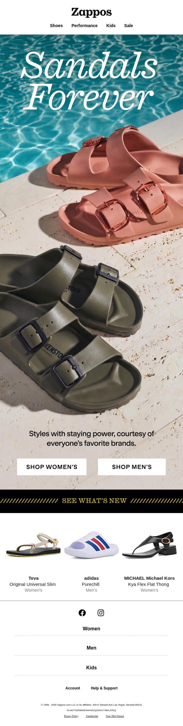 Remember: it’s still sandal season email from Zappos screenshot