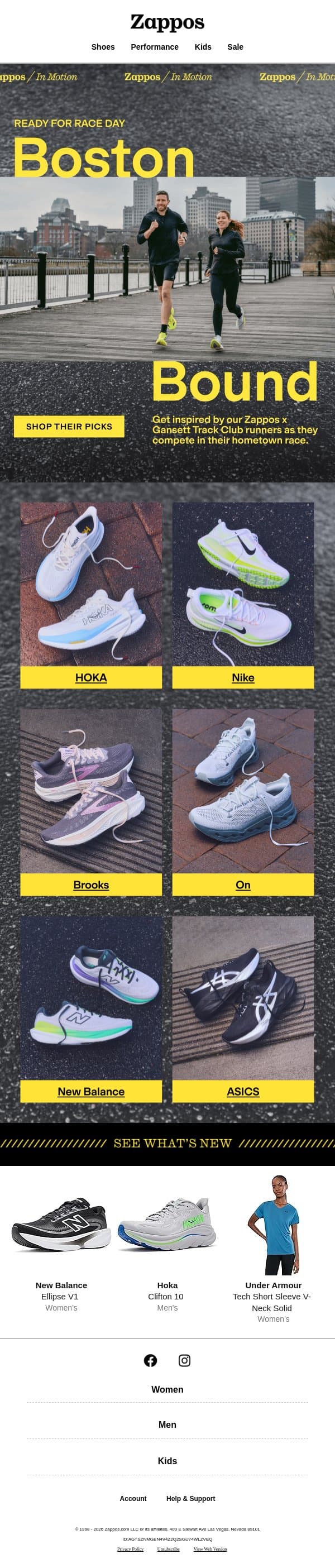 Get ready for marathon race day with us🏃 email from Zappos screenshot