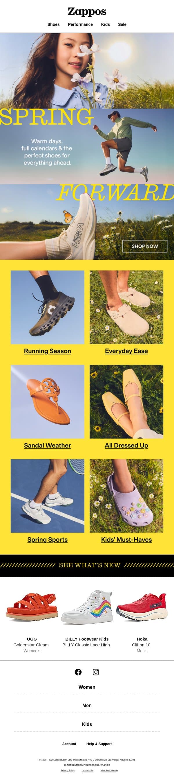 Shoes for your spring calendar ☀️ email from Zappos screenshot