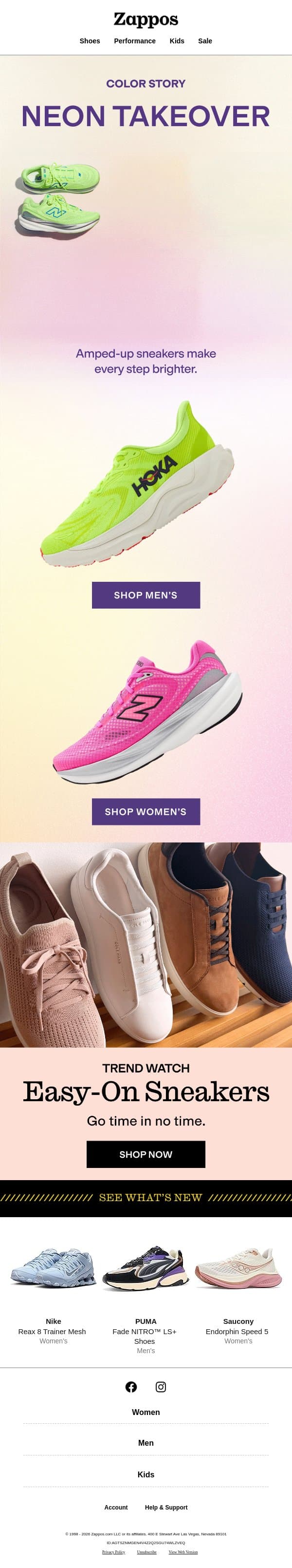 Neons have more fun email from Zappos screenshot