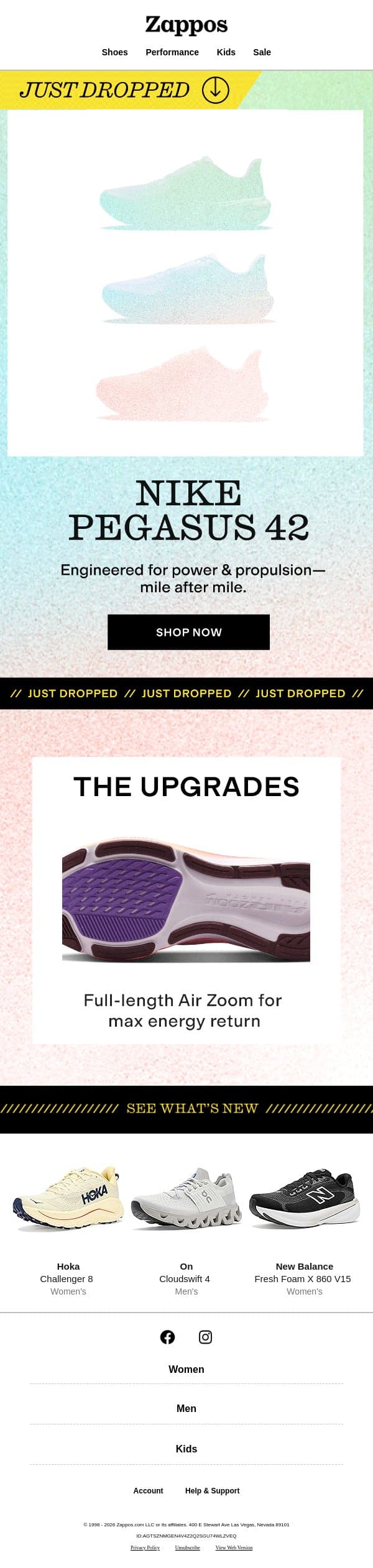 JUST DROPPED from Nike 🔥 email from Zappos screenshot