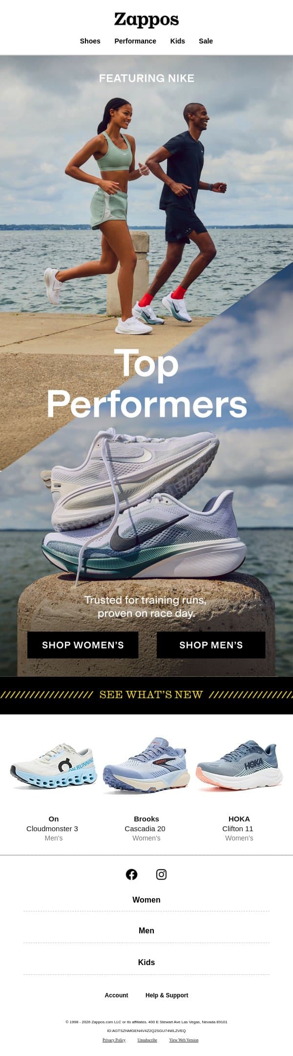 Spotted at starting lines everywhere email from Zappos screenshot