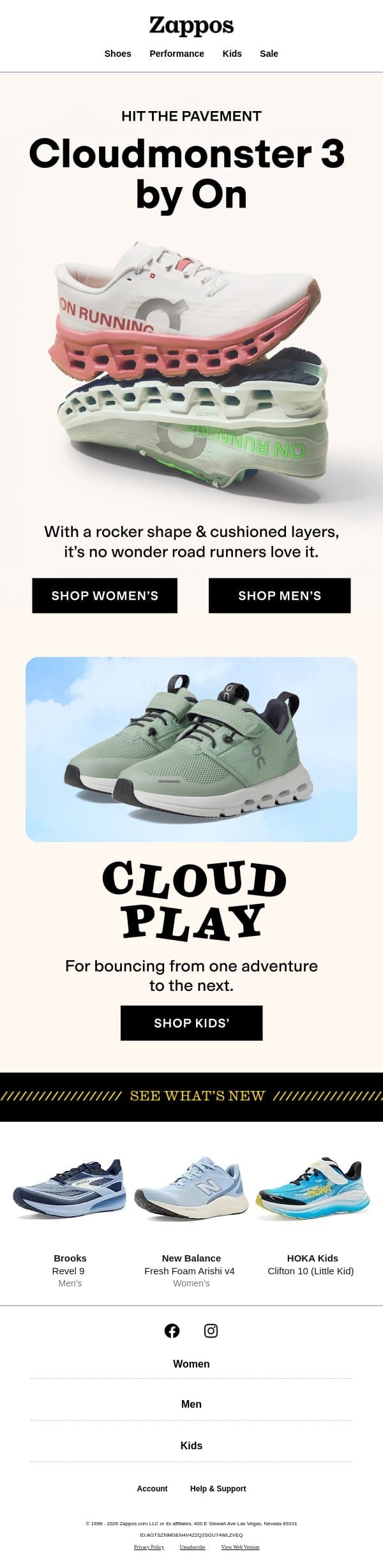 Call it the Cloudmonster 3 effect ☁️ email from Zappos screenshot