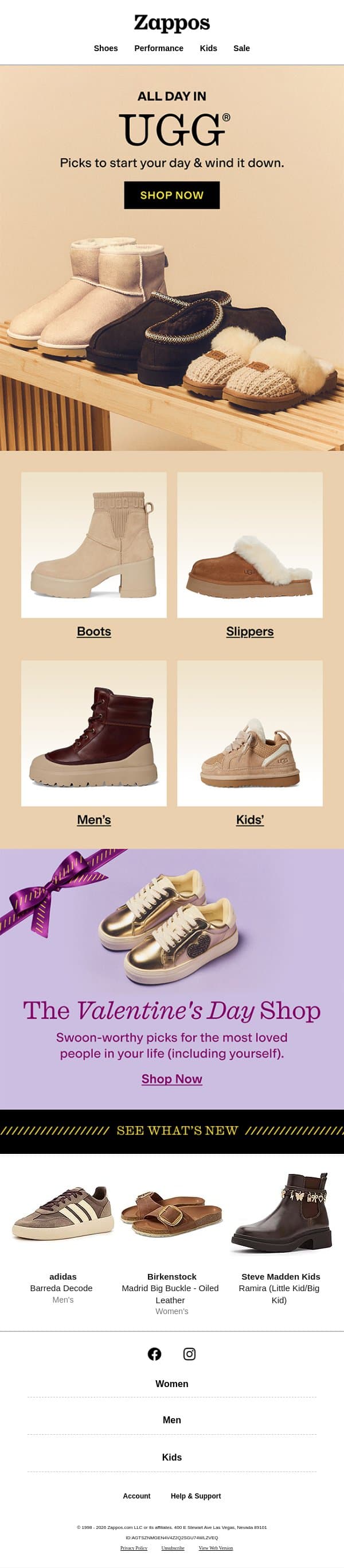 Spend all day in UGG® email from Zappos screenshot