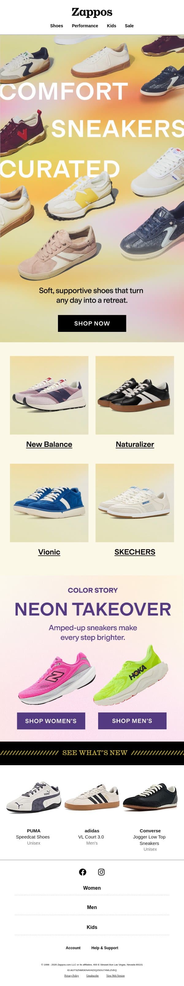 When your sneakers double as self-care email from Zappos screenshot