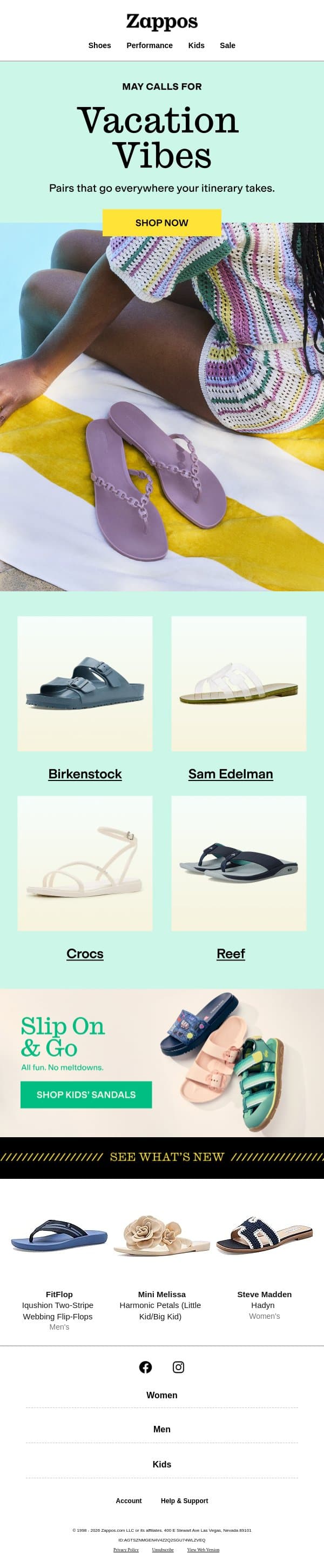 You + new shoes + a plane ticket ✈️ email from Zappos screenshot